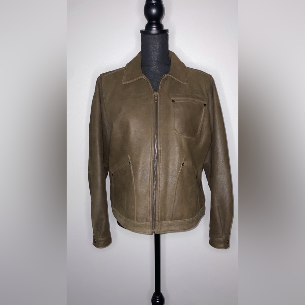 Vintage Territory Ahead Genuine Leather Jacket